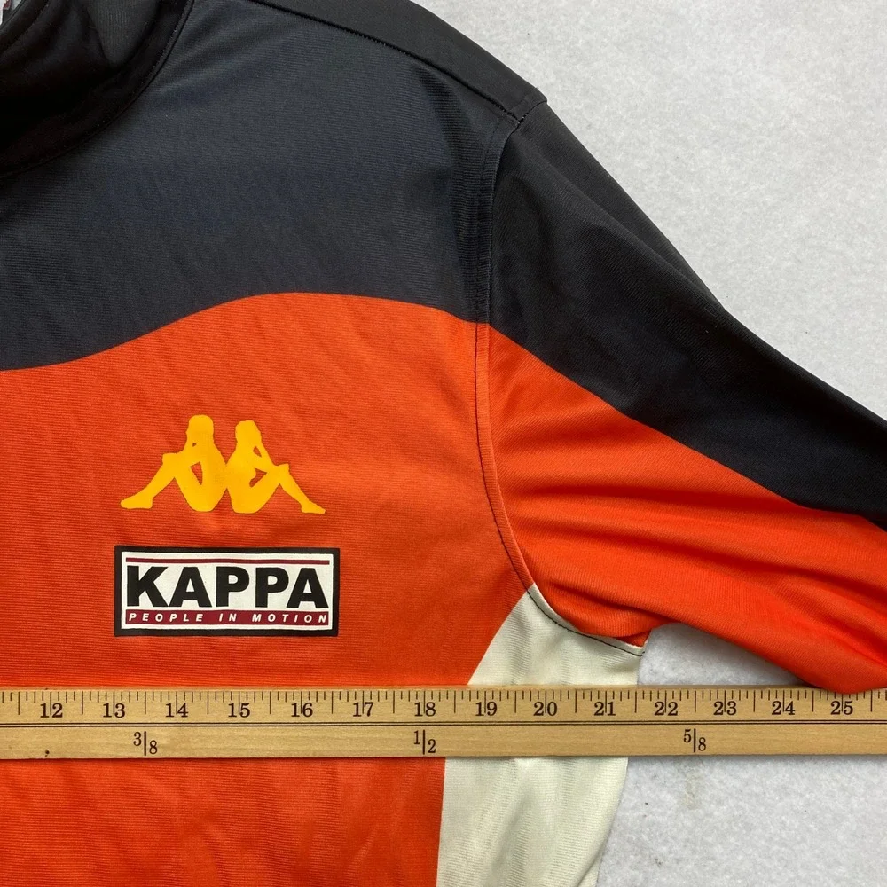 Kappa Track Jacket Mens XL Orange Black Full Zip Race Authentic Logo Sportswear